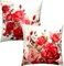 Red Roses Throw Pillow Covers 18x18 Inch Set of 2, Valentine's Day Decorative Pillow Case Beautiful Bouquet Flower Cushion Cover for Couch Sofa Wedding Anniversary Decor Gift